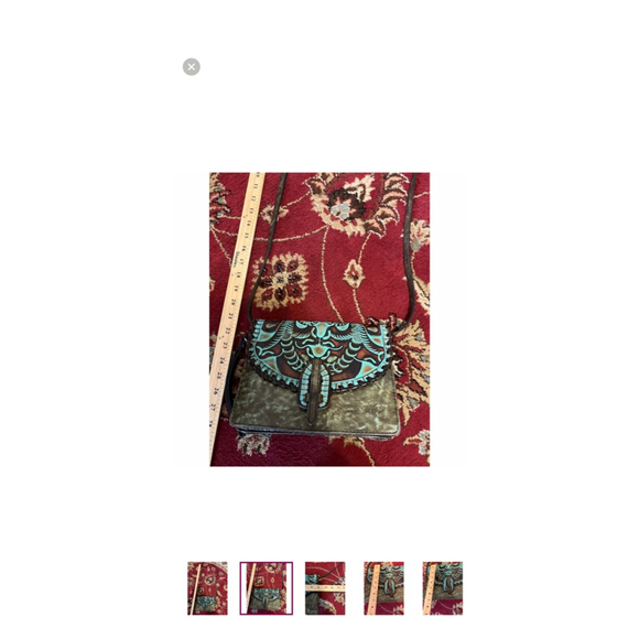 Patricia Nash Tooled Leather Crossbody Bag Turquoise Floral Western Boho - Picture 2 of 12